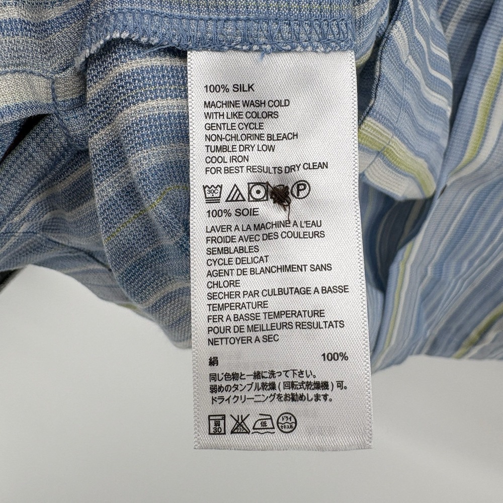 Tommy Bahama Shirt Mens XLarge Blue Yellow Striped 100% Silk Button Up Casual - Picture 6 of 12
